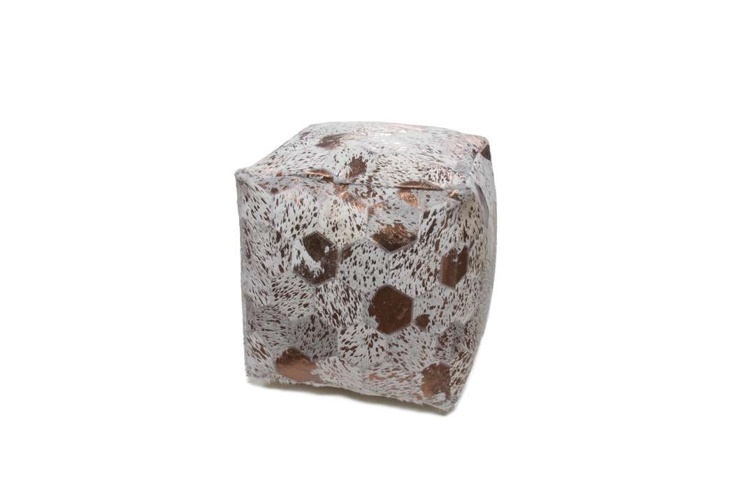 Spark poef 210 ivoor / chroom 45cm x 45cm