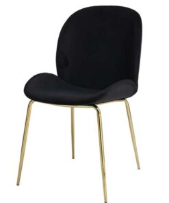 Charlize 110 Chair Set of 2 Black / Brass