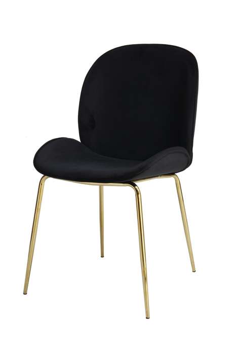 Charlize 110 Chair Set of 2 Black / Brass