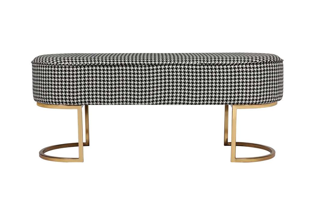 Bench Athea 125 black / white / gold