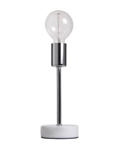 Table lamp Finland, chrome, white marble