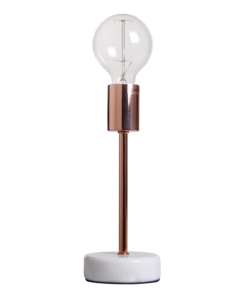Table lamp Finland, copper, white marble