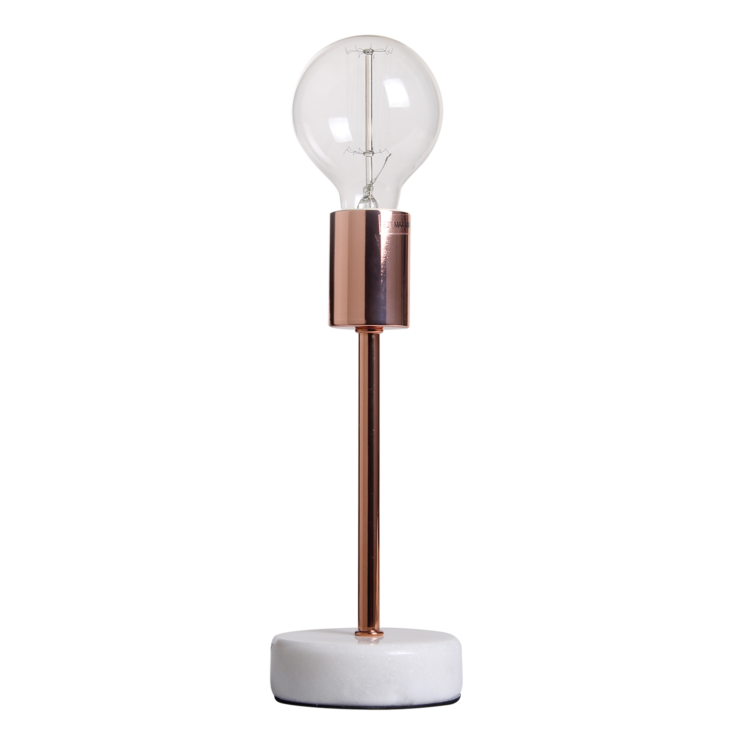Table lamp Finland, copper, white marble