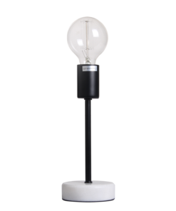 Table lamp Finland, black, white marble