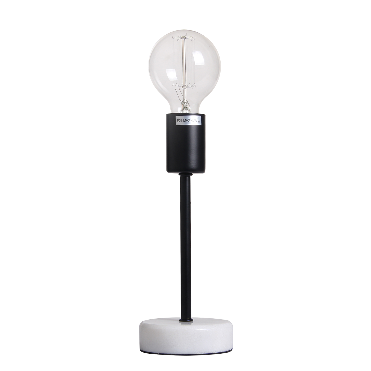 Table lamp Finland, black, white marble