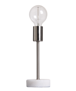 Table lamp Finland nickel satin, white marble