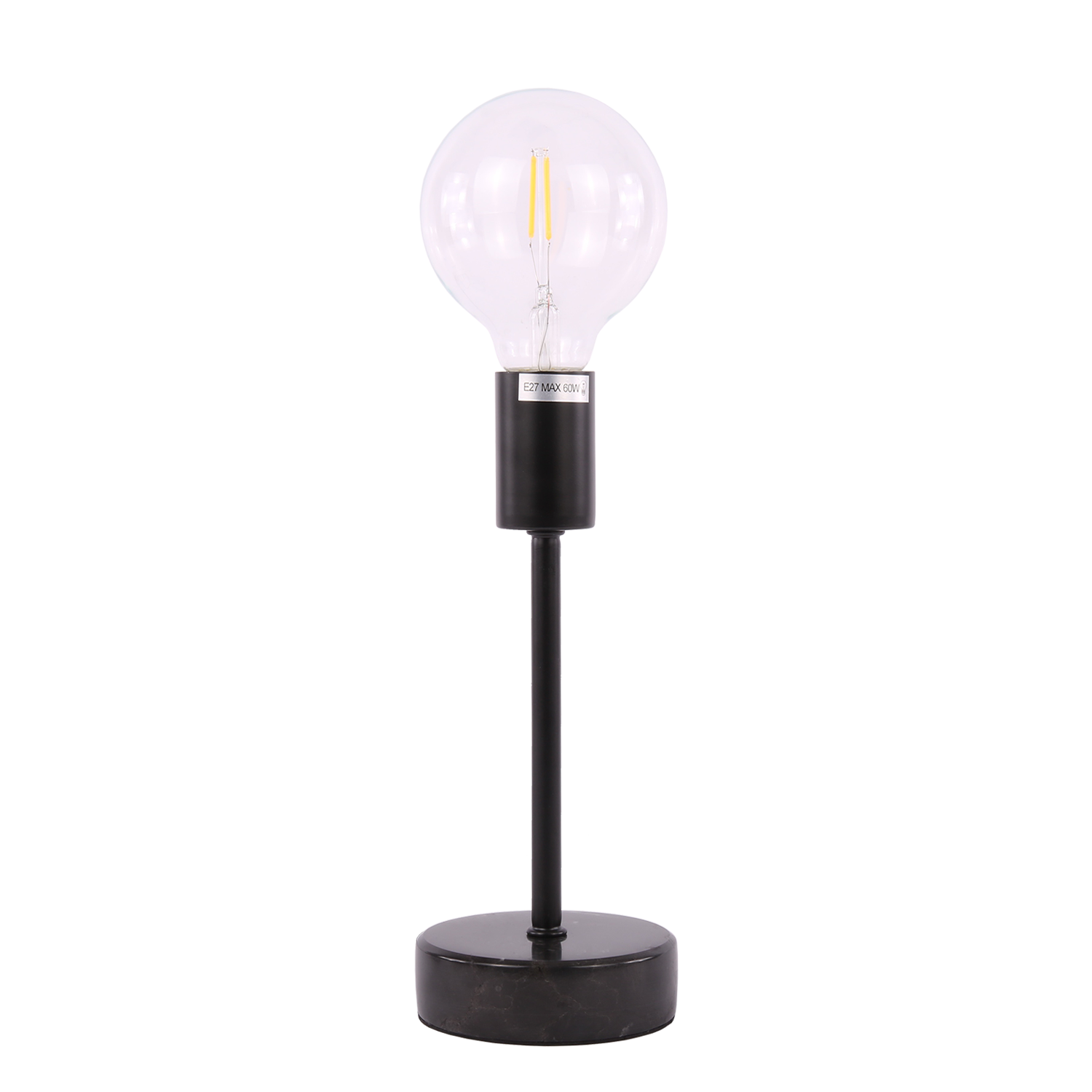 Table lamp Finland, black, black marble