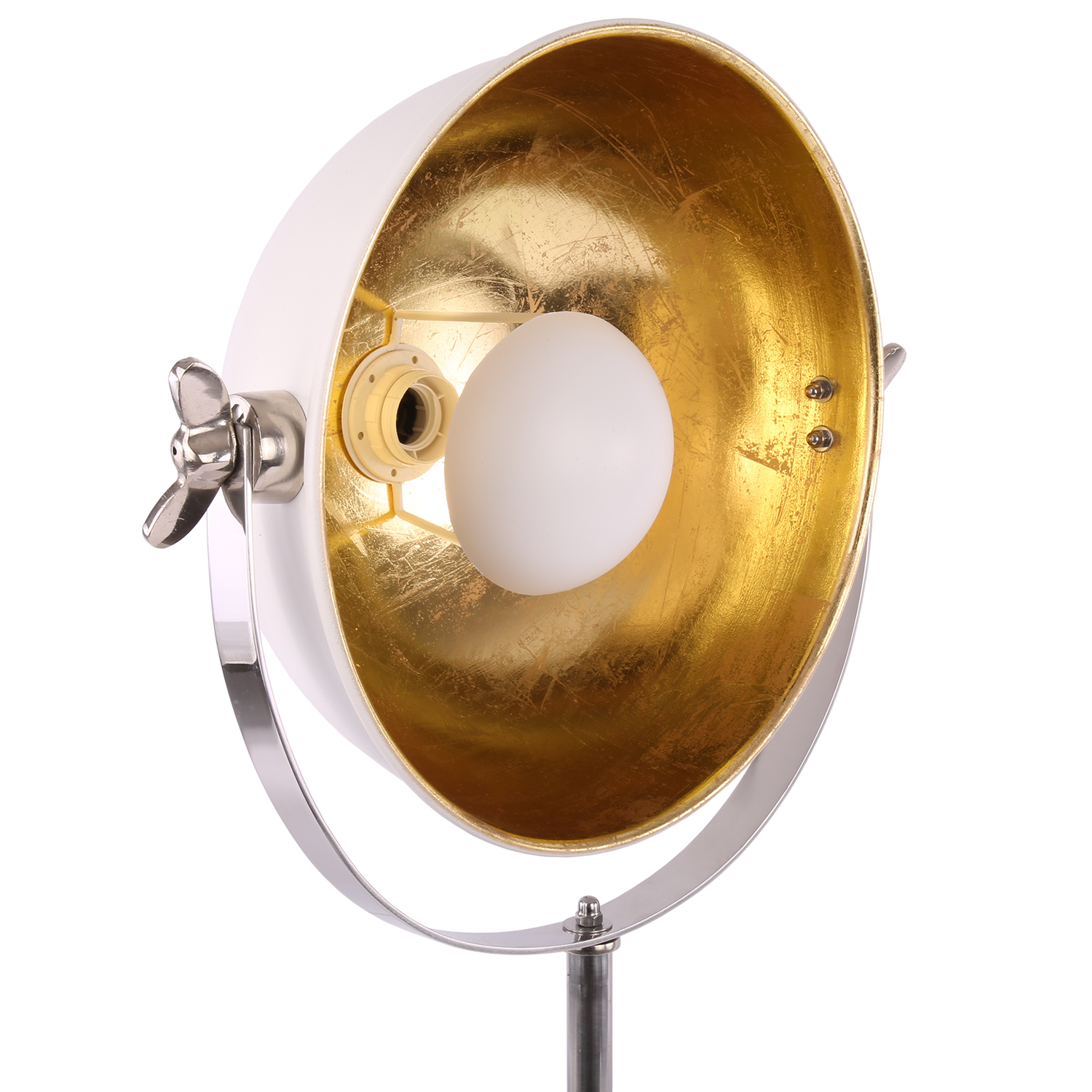 Tafellamp Globe wit en goud