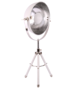 Tafellamp Globe wit en zilver