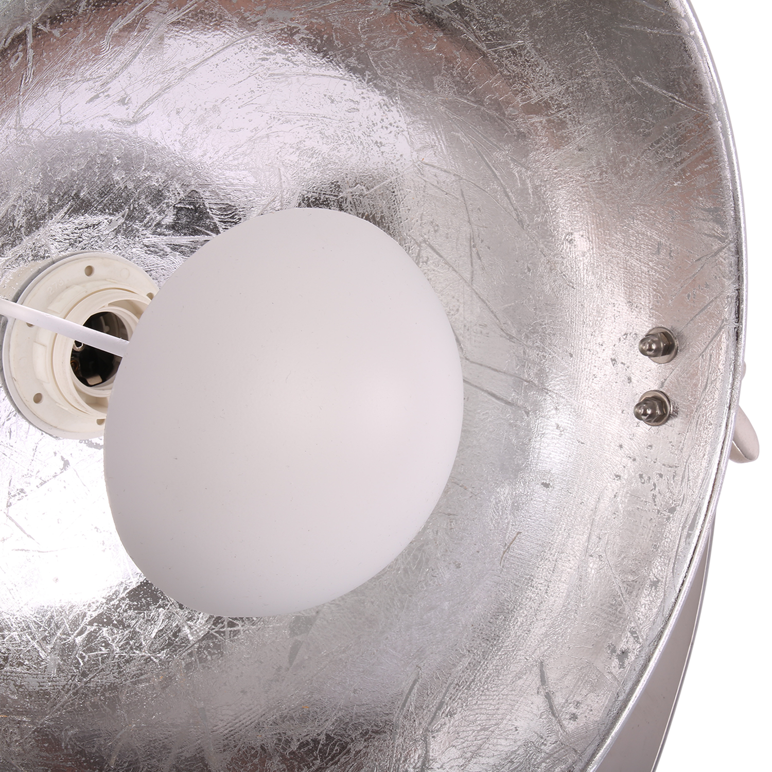 Tafellamp Globe wit en zilver - Afbeelding 4