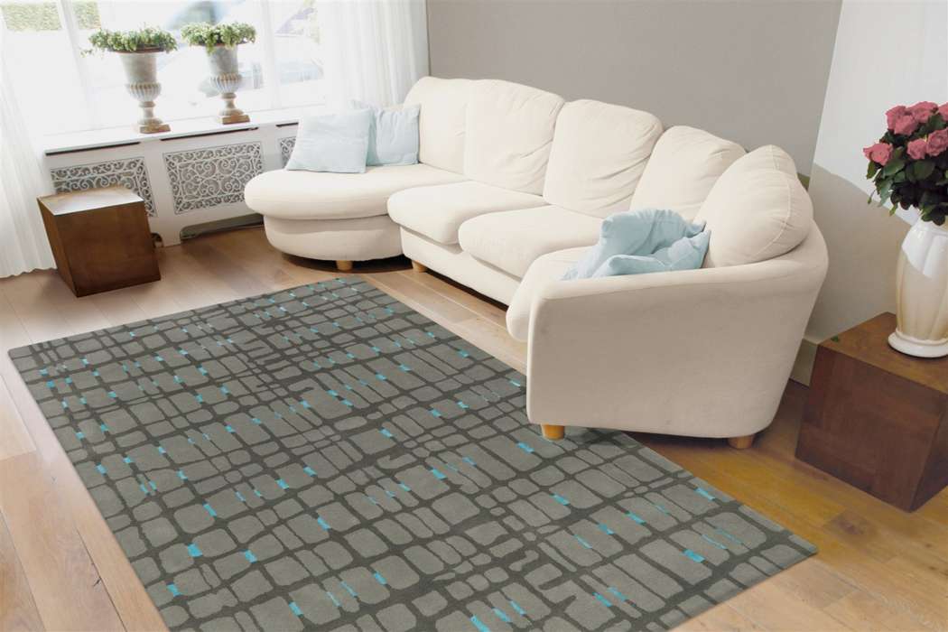 Satin 8062 grijs/mint 170x240cm - Afbeelding 2