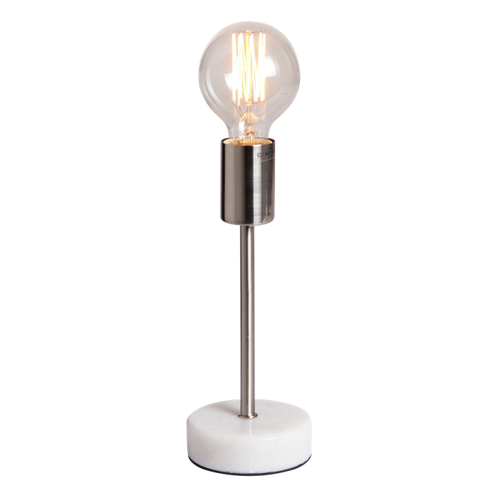 Table lamp Finland nickel satin, white marble - Afbeelding 4