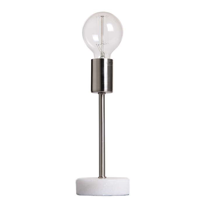 Table lamp Finland nickel satin, white marble - Afbeelding 6