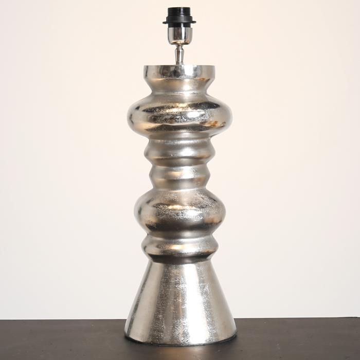 Table lamp Bruno L, raw nickel