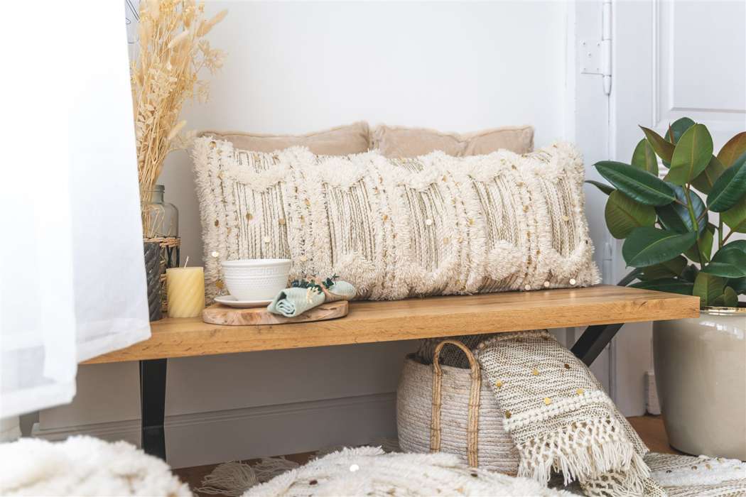 Cushion Bohist 425 cream / khaki 35cm x 95cm - Afbeelding 3