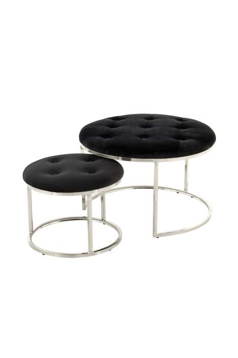 Stool Becky 825 set of 2 black / silver - Afbeelding 2