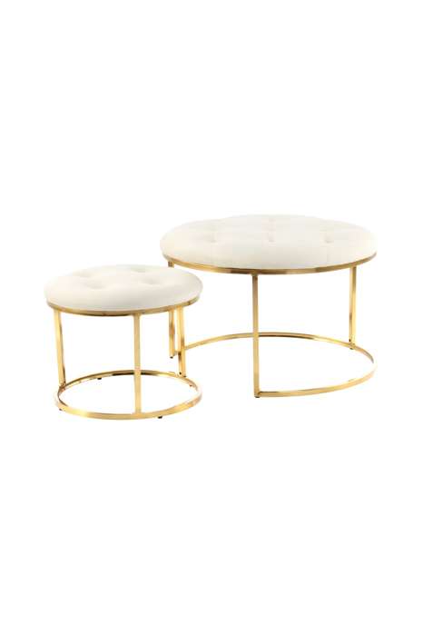 Stool Becky 825 set of 2 ivory / gold