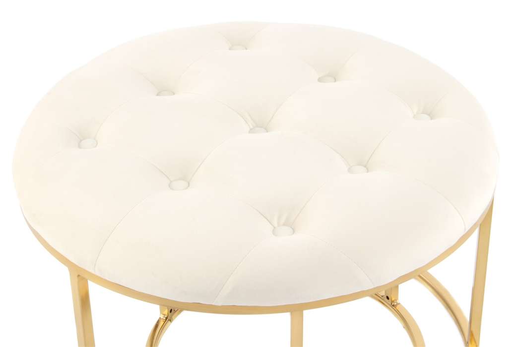 Stool Becky 825 set of 2 ivory / gold - Afbeelding 4