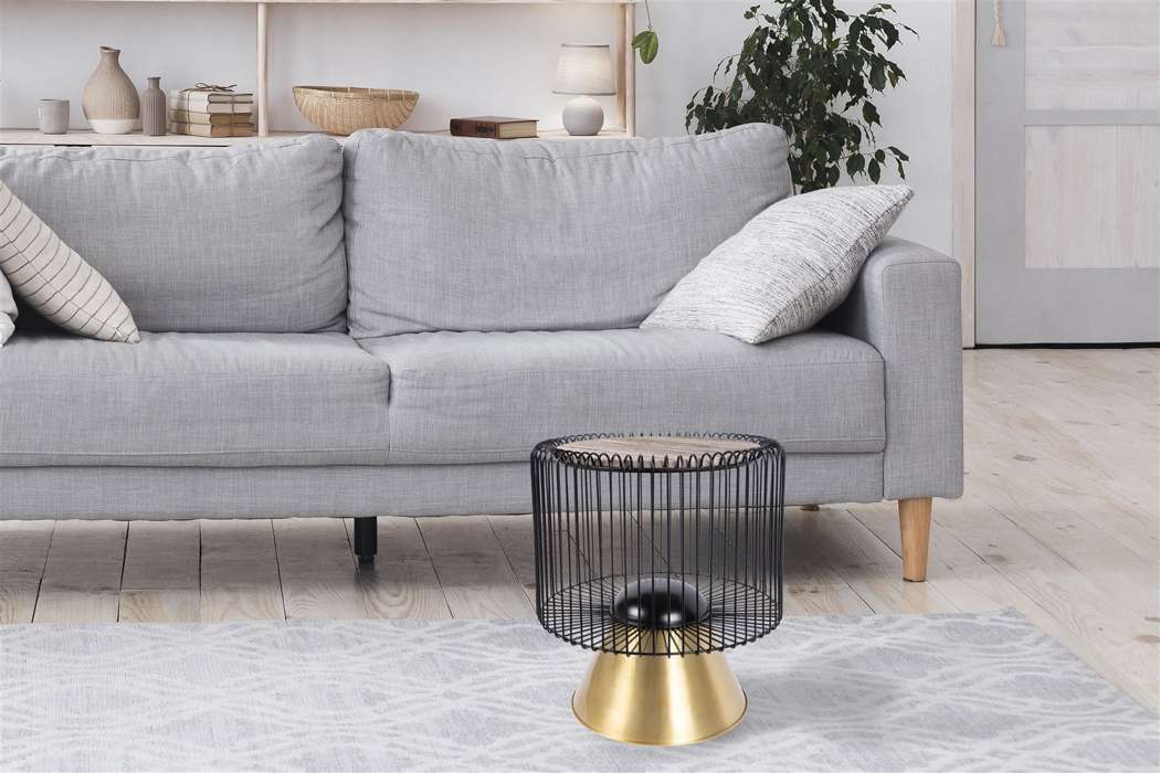 Sidetable Malibu 125 bruin/zwart/goud - Afbeelding 2
