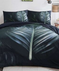 Alternative view of Bed linen Tropical 100-DE Black / Green 155cm x 220cm / 80cm x 80cm