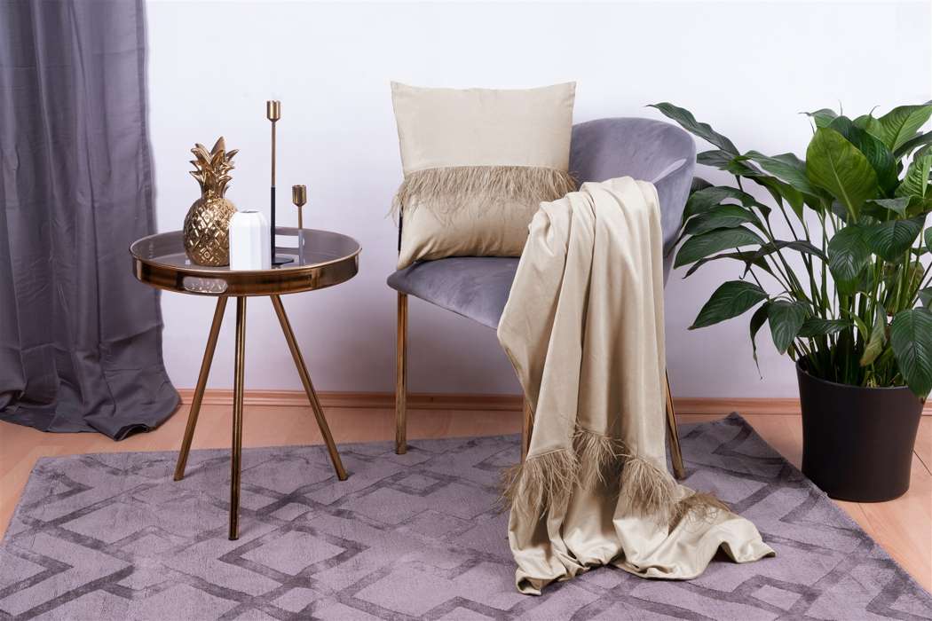 Decorative cushions & blanket Palmira 225 set of 2 champagne - Afbeelding 3