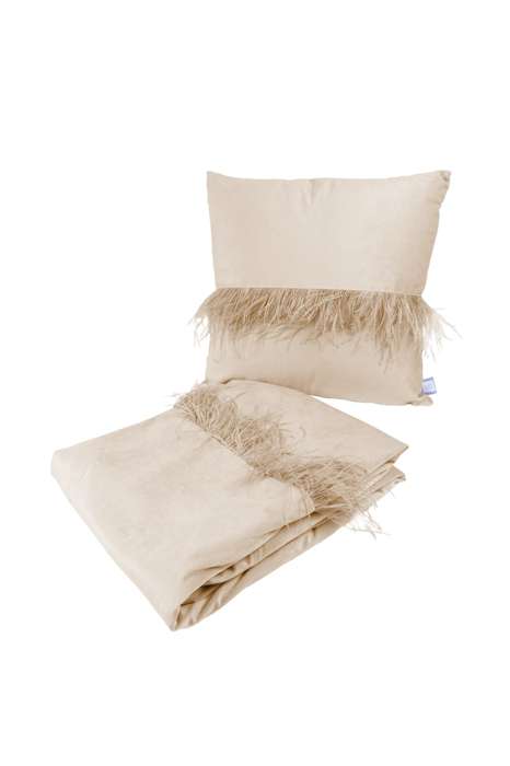 Decorative cushions & blanket Palmira 225 set of 2 champagne