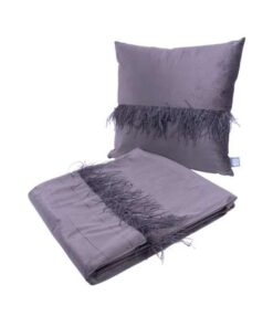Decorative cushion & blanket Palmira 225 set of 2 graphite