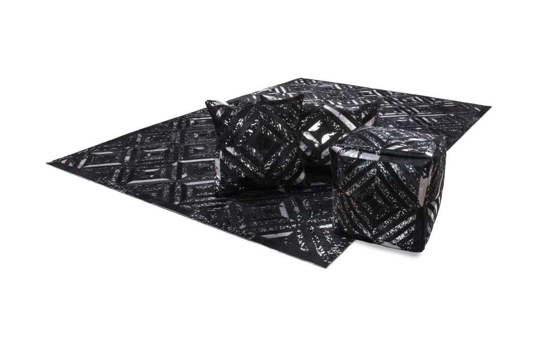 Spark poef 410 zwart / Silber 45cm x 45cm - Afbeelding 4