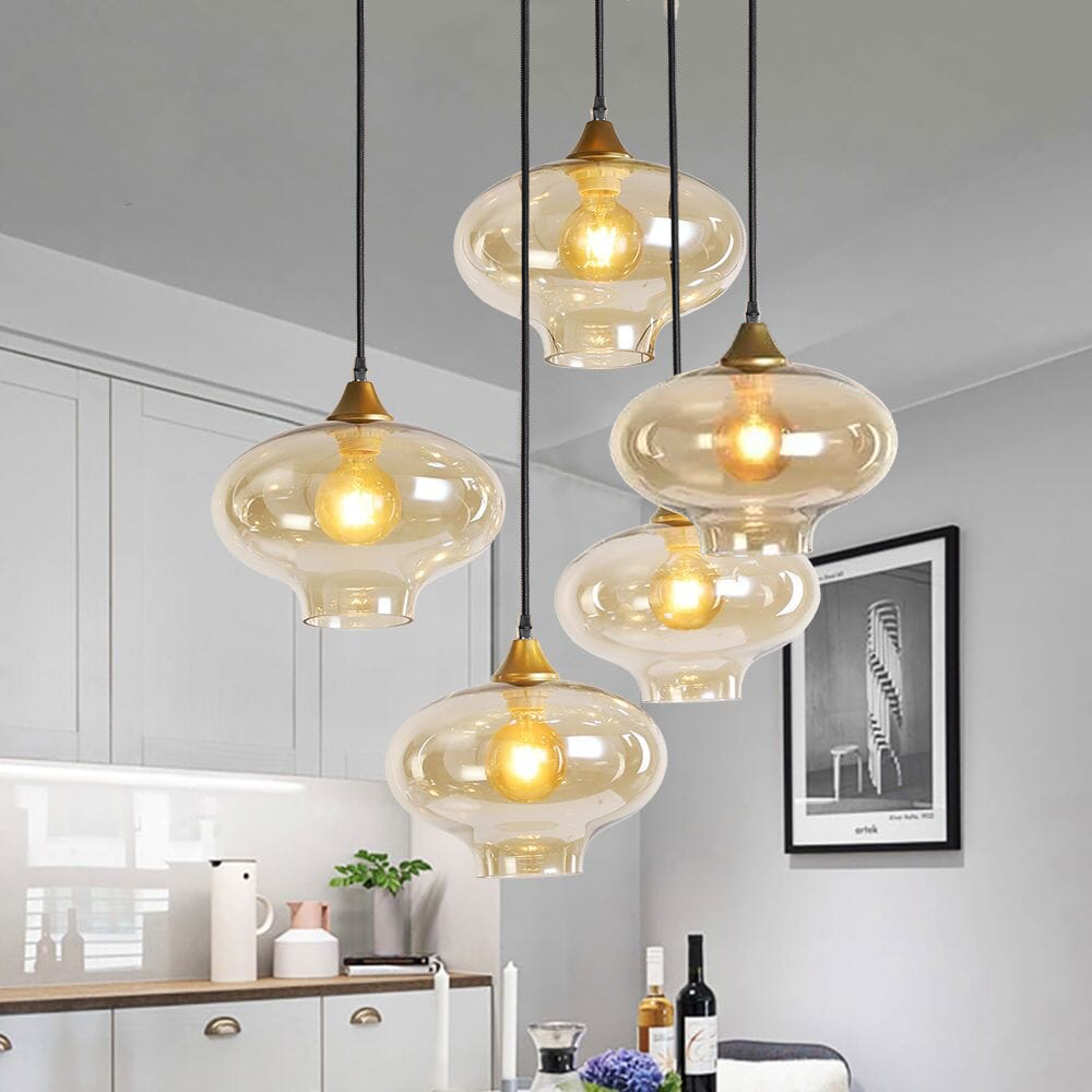 Hanging lamp Vilmar 5-L gold - Afbeelding 3