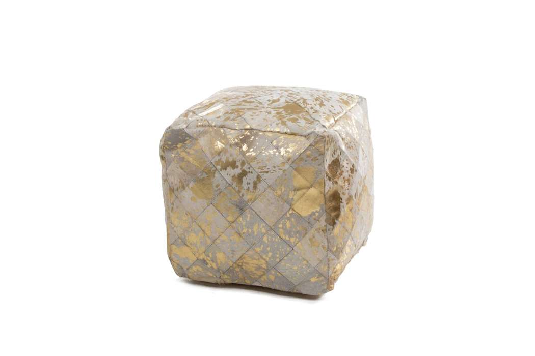 Lavish Pouf 210 ivory / gold 45cm x 45cm
