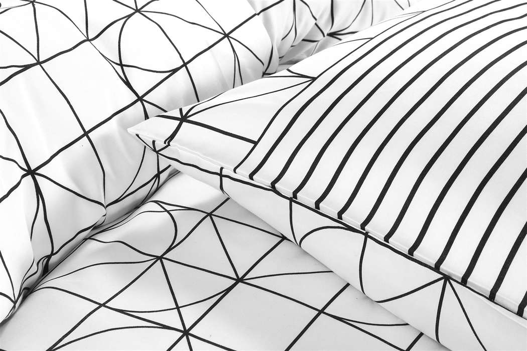 Dekbed Kennedy 100-GB wit / zwart 260cm x 220cm / 50cm x 75cm (2 Stk.) - Afbeelding 3