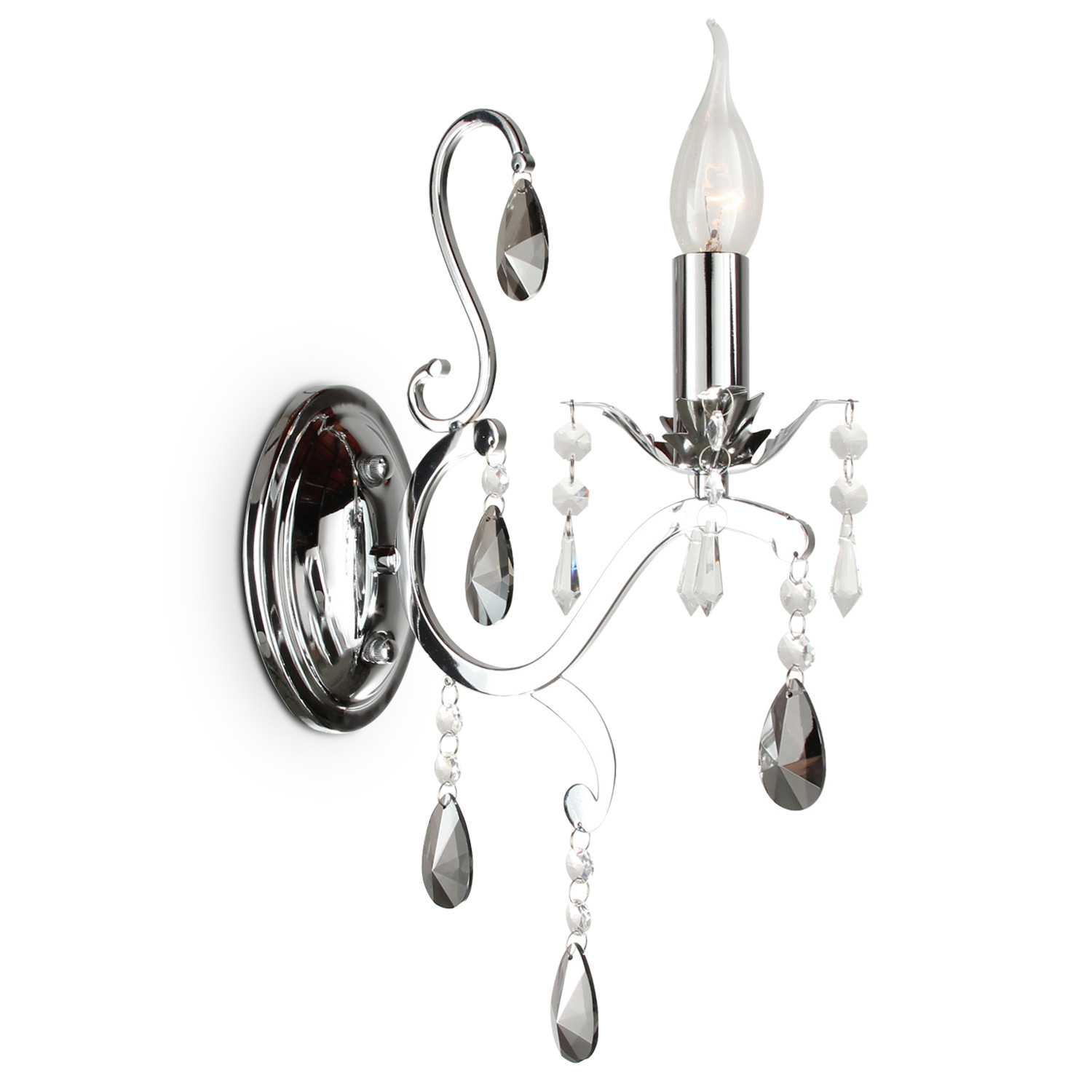 Wandlamp Feline 1-L chrome fume drops