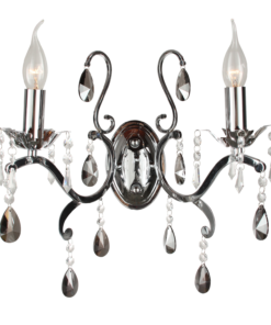 Wandlamp Feline 2L, chrome fume drops