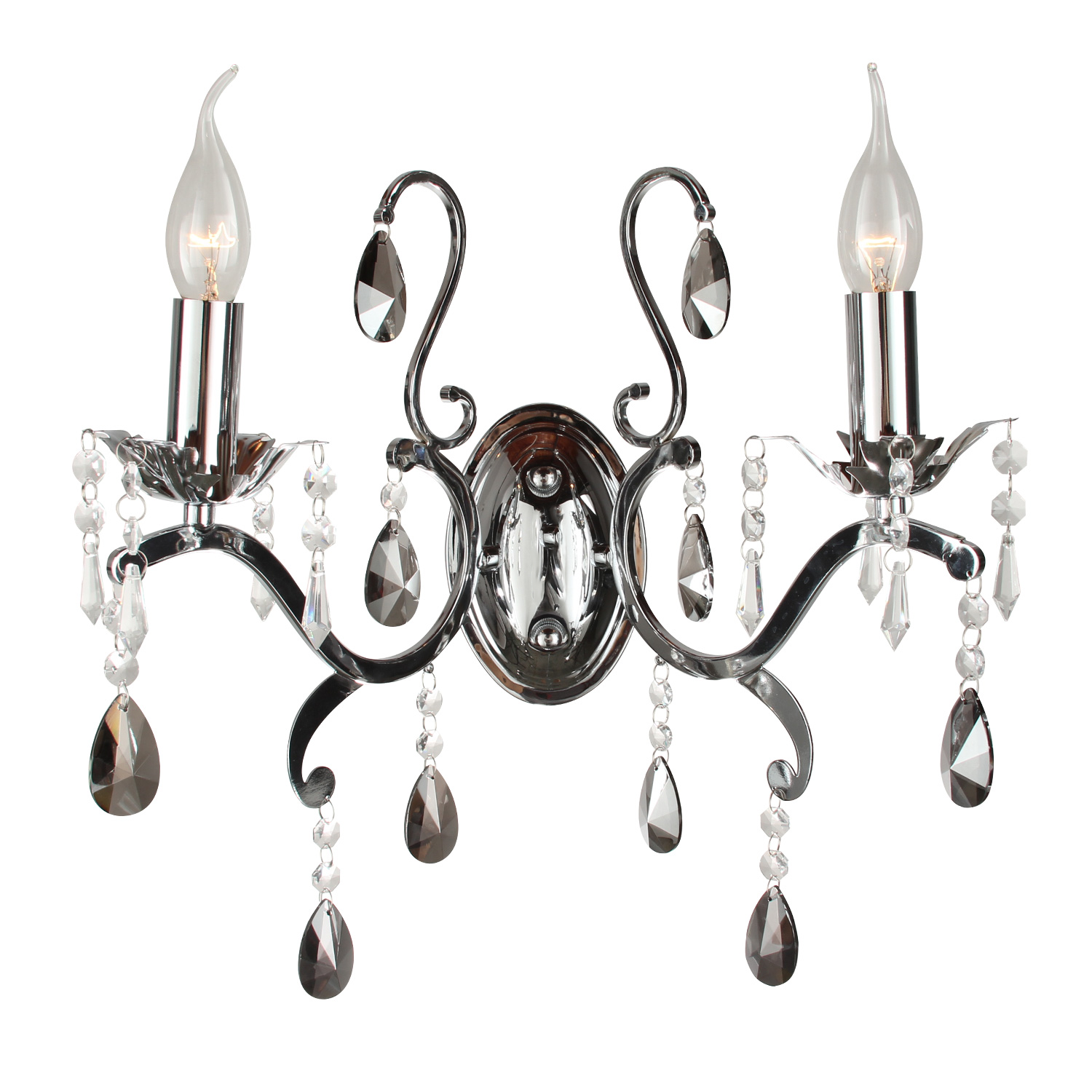 Wandlamp Feline 2L, chrome fume drops