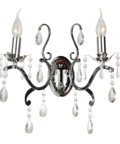 Wandlamp Feline 2L chrome, drops