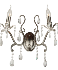Wandlamp Feline 2L nikkel, drops