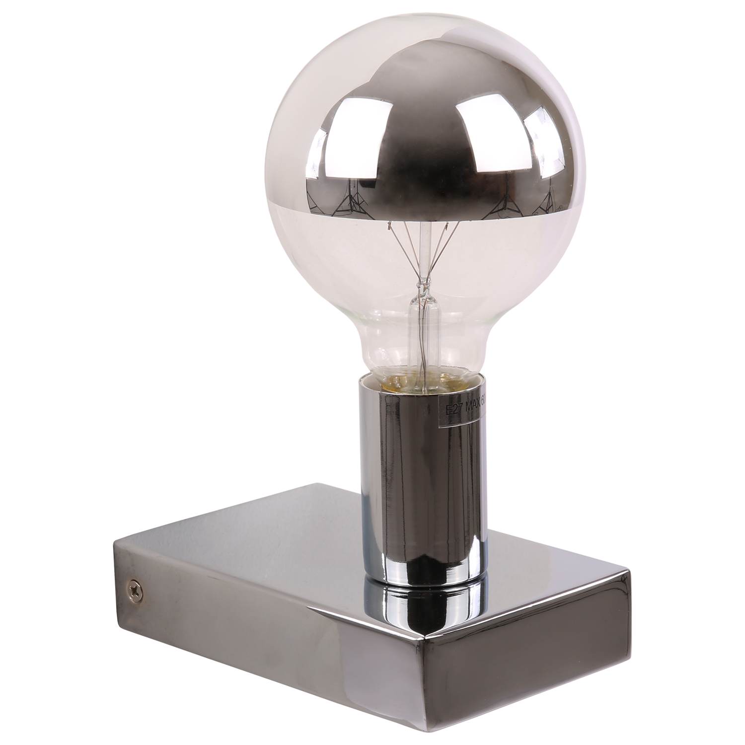 Wandlamp Waldemar 1 lichts glans chroom - Afbeelding 2