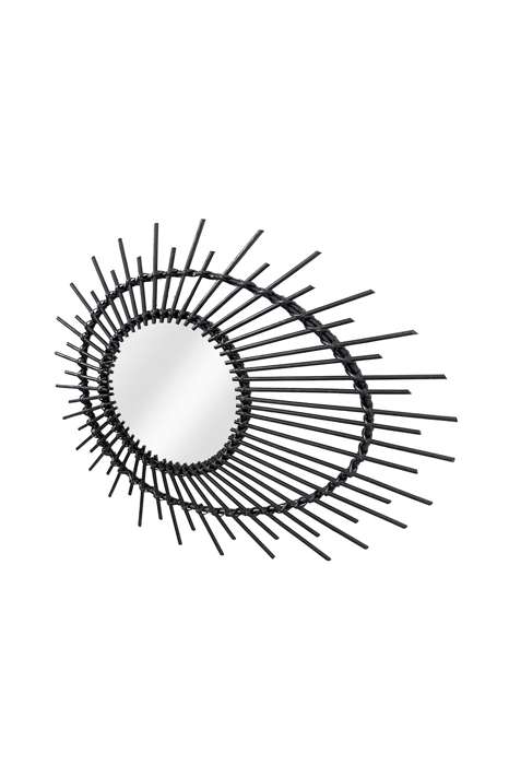 Rattan mirror Aina 125 black - Afbeelding 2