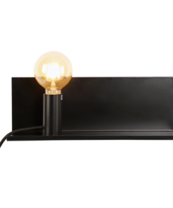 Wandlamp Giovanni 1L zwart met gouden fitting