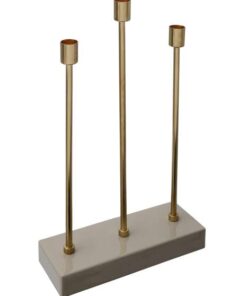Candle Holder Art Deco 325 taupe / gold