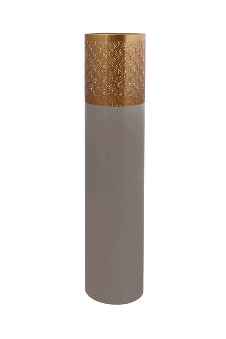 Vaas Art Deco 1145 hoog, grijs/goud