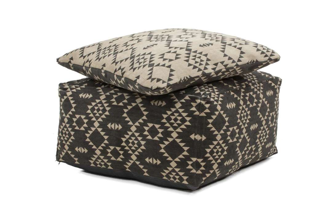 Unwind poef & kussen Set 160 antraciet / Taupe 80cm x 80cm