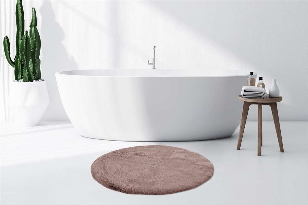 Badmat Rabbit rond 100cm, roze - Afbeelding 2