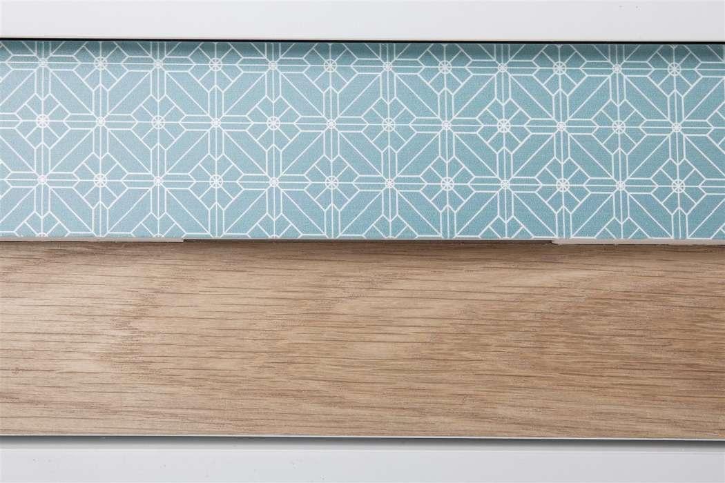 Nachttafel Hailey wit/blauw/hout - Afbeelding 3