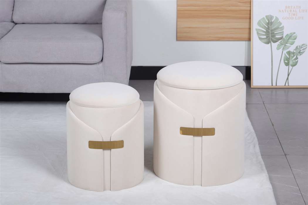 Stool Forcet 125 set of 2 ivory - Afbeelding 3