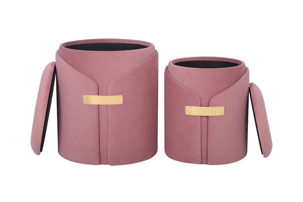 Stool Forcet 125 set of 2 old pink