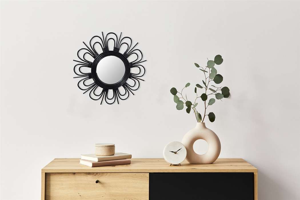 Rottan Mirror Aina 225 zwart - Afbeelding 2