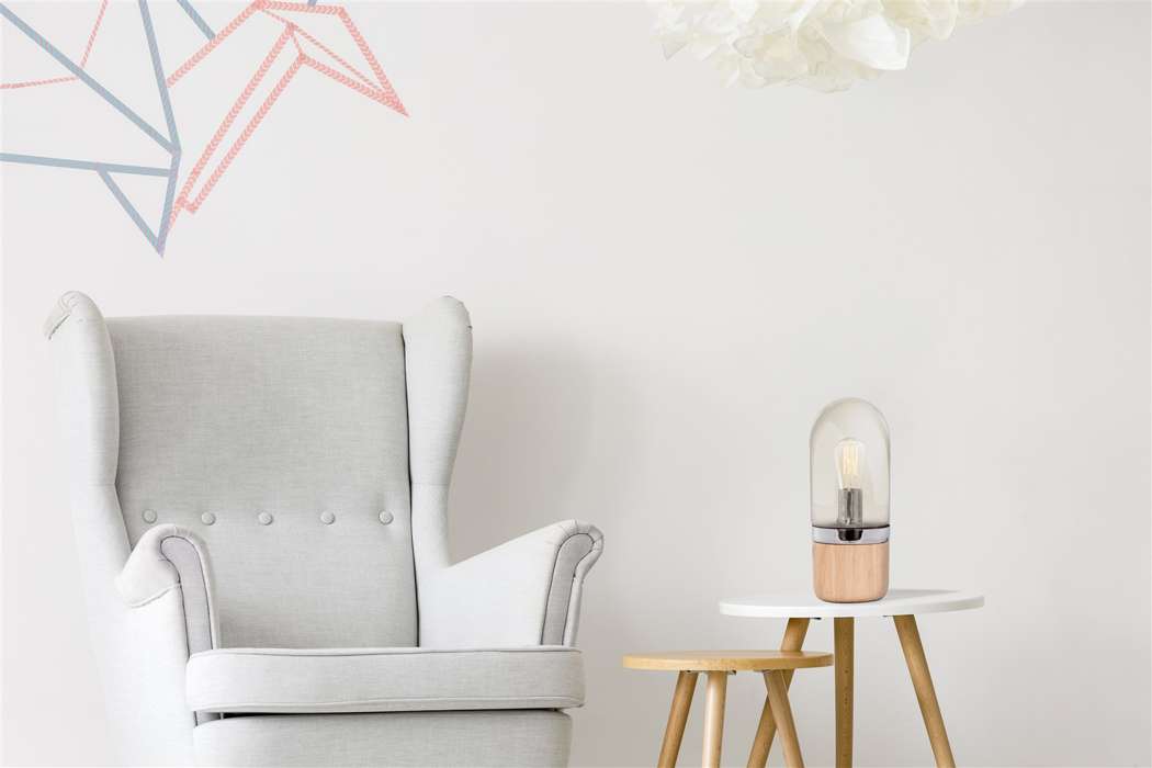 Tafellamp Malbi 525 champagne/hout - Afbeelding 2