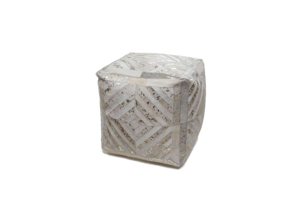 Spark poef 410 ivoor / goud 45cm x 45cm