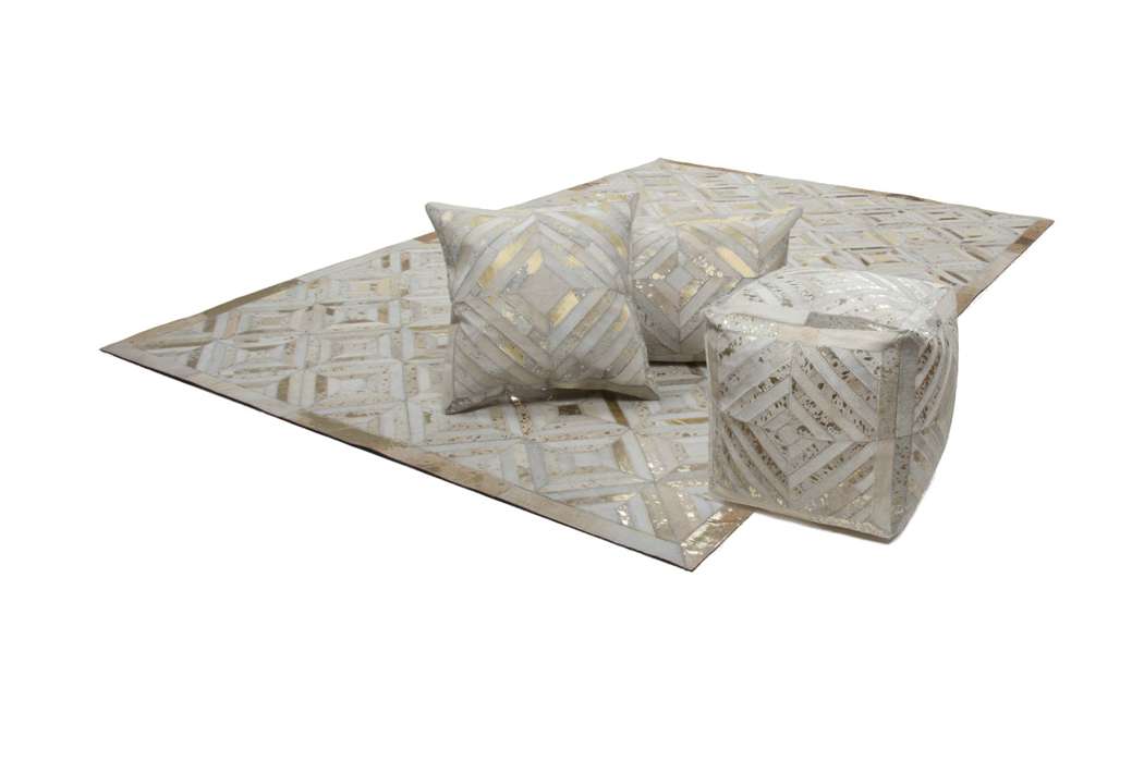 Spark poef 410 ivoor / goud 45cm x 45cm - Afbeelding 4